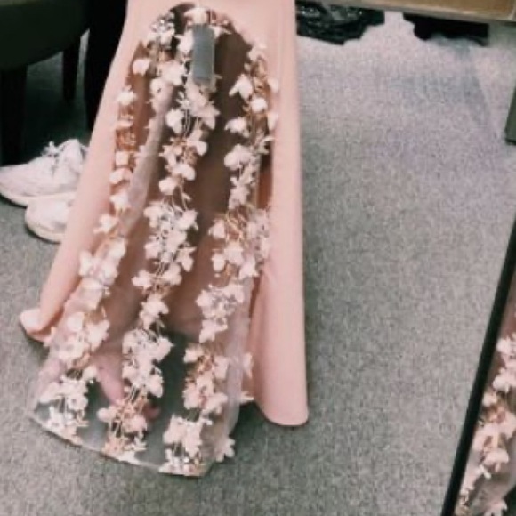 Pink Prom Dress with Flower lace - Picture 4 of 7